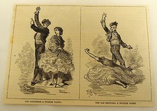 1879 magazine engraving ~ LOS PANADEROS and THE OLD GADITANO ~ Spanish dances picture