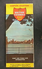 1960 British Columbia highway province official  road  map Canada campesites picture