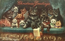 1907 Tucks Louis Wains Cats Oilette Anthropomorphic Cats At The Play PC C133 picture