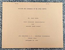 1970 Mission Economics of Space Shuttle NASA Myers 4th Eurospace Conf Venice picture