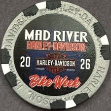 2026 Harley Davidson Wide Print Poker Chip Mad River HD    OHIO Bike Week picture