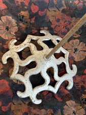 Antique Cast Iron Scroll Base Millinery Hat Display Stand Rod Victorian Project picture