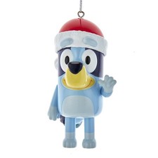 Kurt Adler Bluey with Santa Hat Blow Mold Ornament 3.3 Inch Multicolor BL1221 picture