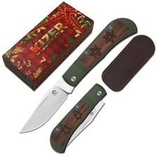Kizer Trestle Christmas Folding Pocket Knife S45VN Blade Aluminum & Wood Handle picture