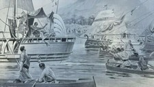 1899 Alexander the Great Return From India Desert of Balcuchistan illustrated picture