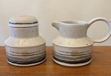 Vintage Midwinter Stonehenge Night Sugar Bowl Lid Creamer 3 Pc England Excellent picture