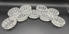Pressed Cut Glass Oval Open Salts Cellar Trinket Ring Dish LOT / 9 Heavy Crystal picture