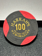 (RARE) $100 HARRAH'S CASINO CHIP POKER CHIP NEW ORLEANS GAMBLING TOKEN CHIP NCV picture