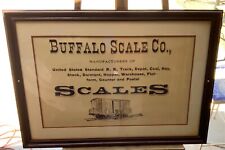 VINTAGE BUFFALO SCALE CO. AD, FRAMED UNDER GLASS, LARGE 48 X 28” picture