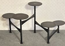 Vintage Mid Century Danish Black Metal Folding Expanding 5 Candle Stand picture