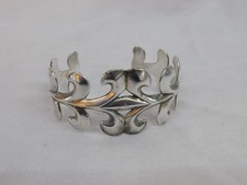 Beautiful Old Pawn Navajo Sterling Silver Sandcast Cuff Bracelet IHM Jewelry picture