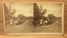 C. 1870s RARE Unidentified US Calvary Review Stereoview Military Civil War ? picture