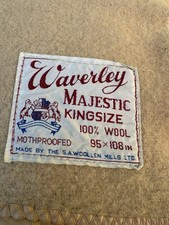 Vintage Majestic King 95x108 mothproof Waverley Wool Blanket S. A. Woollen Mills picture