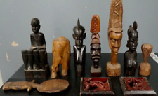 Lot 10 ancient figures carved in African and Haitian woods picture