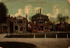 RARE 1909 BERWYN PA-NO.3 POST OFFICE & BANK DIVIDED BACK POSTRCARD BK87 picture