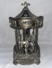 Wallace Silver Smith Silver Plated Musical Carousel Works Great 10 Inches High picture