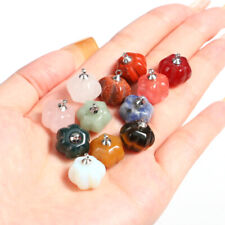 Mini Crystal Pumpkin Pendant Natural Chakra Stone Carving Necklace Reiki Jewelry picture