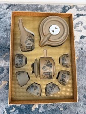 Chinese Gongfu Tea Gift Set Semi-Automatic Stone-Mill Design Ceramics NEW picture