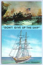 Postcard Lake Erie Don't Give Up The Ship U.S.S. Niagara picture