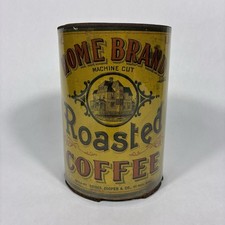 Antique Home Brand Advertising Cardboard Can Litho 1lb Grocery Store St Paul MN picture