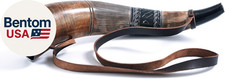 18 Inch Viking War Horn Ox Horn Battle Trumpet with Leather Strap picture