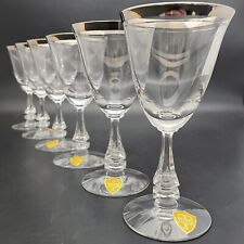 Tiffin Glass Brookmar Platinum Wine/Juice Glass 6 piece Set 1952-71 USA 5.5