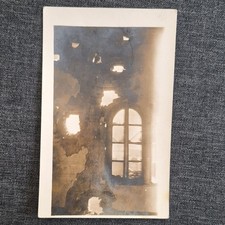 RPPC WWI battle ruins, real photo postcard sent by American Soldier picture