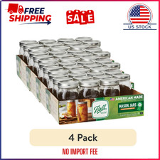(4 pack) Ball 32 oz Mason Jars, Wide Mouth Quart Canning Jars with Lids and Ring picture