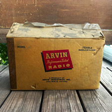Vintage 1957 Arvin Model 657T Clock Radio — Original Box picture