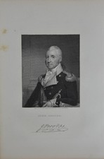 Antique Revolutionary War John Brooks Massachusetts Original 1852 Engraving Art picture