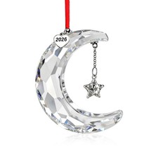 New in Original Box 100% SWAROVSKI Crystal Holiday Magic Moon Orname picture