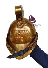 ZAIN Antique Helmet Firefighter Helmet Vintage Brass Replica Anniversary Gift picture