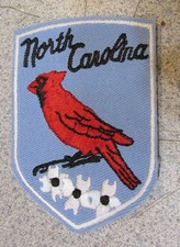 New Vintage 2000's North Carolina Red Cardinal Bird 2x3 Embroidered Fabric Patch picture