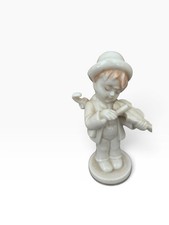 Hummel Little Fiddle Figurine Little Boy Playing Violin White Glaze picture
