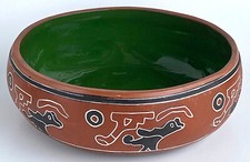 Leopoldo de Mexico Signed Terracotta Bowl — Pre-Columbian Style — 1979 picture