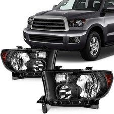DimFlux Headlights for 08-17 Toyota Sequoia 07-13 Toyota Tundra Black Housing picture