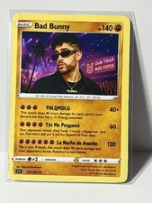 Bad Bunny Custom Trading Card – Handmade Fan Art Collectible Souvenir picture