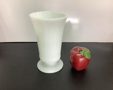 Vintage E.O. Brody Co - Cleveland, OH, USA - Milk Glass Vase M5000 Ribbed/Footed picture