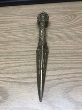 Hindu Buddhist Indian Tibetan 3 sided ceremonial ritual bronze dagger knife(119) picture