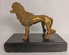 Antique Royal Poodle Dog Bronze Figurine Statue, black marble Russia XIX century picture