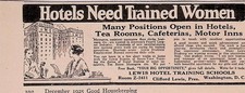 1925 Antique Print Ad Lewis Hotel Training Schools Women Good Housekeeping Dec picture