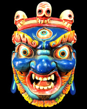 33 Cm tall Nepalese Wooden Bhairab/Mahakaal Mask Wall mask-Handmade mask picture
