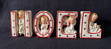 Vintage Artmark NOEL Christmas Angel Figurines ~Hand Painted~Japan~Set of 4 picture