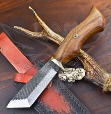Sports Hammered D2 Tool Steel Hunting Skinner Knife Walnut Wood EDC Brass Guard picture