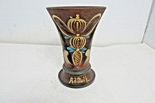 Rare Swedish Folk Art Hand Painted Rosemaling Wooden Vase Rattvik Sweden 5