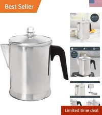 Classic Manual Coffee Percolator - 9 Cups of Flavor on Stovetop & Campfire picture