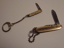 Two Vinage Advertising Pocket Knifes Key Chains-Wajer's Express Webster MA. picture