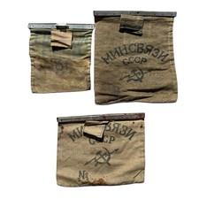Vintage USSR Soviet Ministry of Communications Canvas Pouches Lot of 3 Military picture