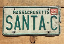 Vintage 1987 Massachusetts MA Vanity Plate “SANTA•C” Santa Clause Christmas picture