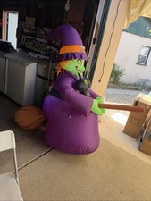Gemmy Airblown Inflatable Witch w/ Cauldron Brew  6ft Lights Happy Halloween picture